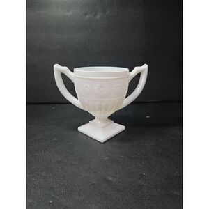 Indiana Glass Milk Glass Sugar Bowl, Open Sugar Bowl, Double Handle, Square Foot
